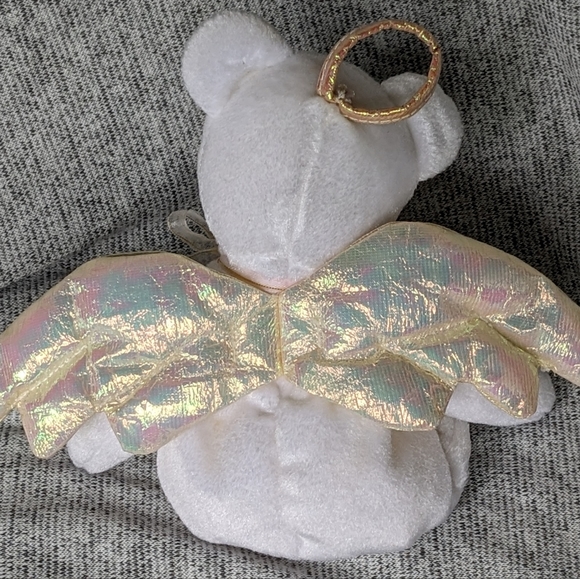 1998 Retired TY HALO the Angel Bear Beanie Baby Rare with Brown Nose - Picture 7 of 9
